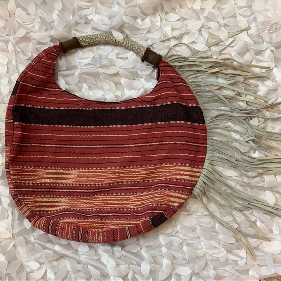 Jade Tribe Handbags - Jade Tribe Fringed Hobo Handbag